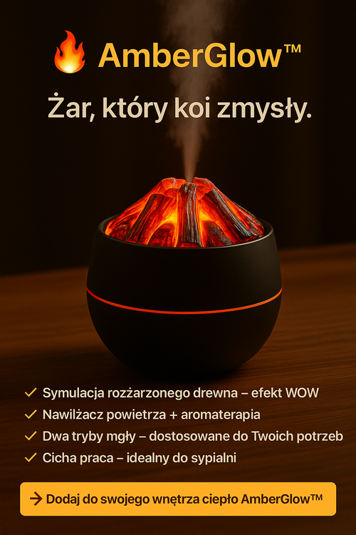 okrągły nawilżacz z żarem drewna-EmberGlow™